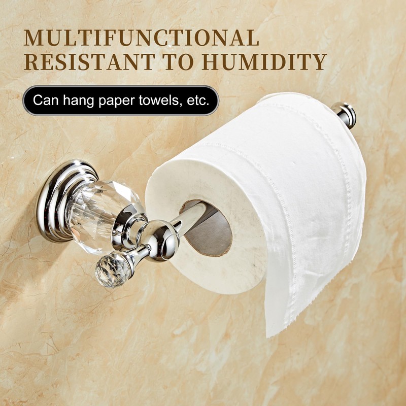 Chrome Toilet Roll Paper Holder,Silver Crystal Bathroom Tissue Holder