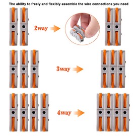 QitinDasen 16Pcs Premium SPL-1 Lever-Nut Wire Connectors, One-to-One Conductor Compact Wire Connectors, Splicing Type Quick Conductors Cable Clamp Terminal Block Spring Connector (Free Combination)