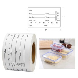 Hcode 2 x 3'' Self-Adhesive Removable Freezer Food Labels- Easy Clean Leaves No Residue- Cooler Food Storage Freezer Stickers Plastic Paper Perfect for Reusable Containers 300 Stickers (2x3 Fill in)