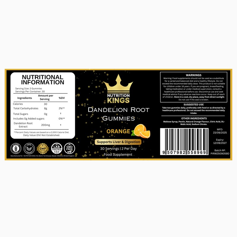 Dandelion Root Gummies – Liver Cleanse & Detox Support, Water