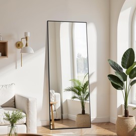 Alpen Full Length Mirror, Standing Mirror Full Body, Mirrors Full Length for Home Decor, 59"x16" Floor Mirrors for Bedroom Bathroom Living Room, Black