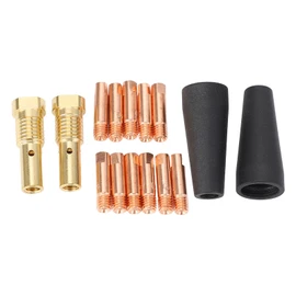 15 Pcs Set Flux Core Gasless Nozzle Tips Kit, for Century FC90 80GL, Forney Easy Weld 261, 308, 306 Flux Cored Wire MIG Welders, Ti Easy Flux 125 (Gasless) Welders