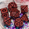Carving in Red Black DND Dice Set for Board Game