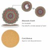oFloral Ethnic Flower Coasters for Drinks Rustic Mandala Symmetry Cups