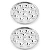 BAOPUSHIDAJILI 2Pcs Stainless Steel Escargot Plates with 12 Compartment Holes