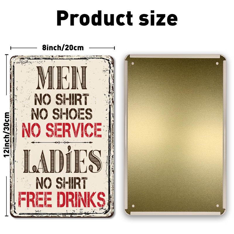 QYAYIK Tin Bar Sign 12 x 8 Inch - Men,