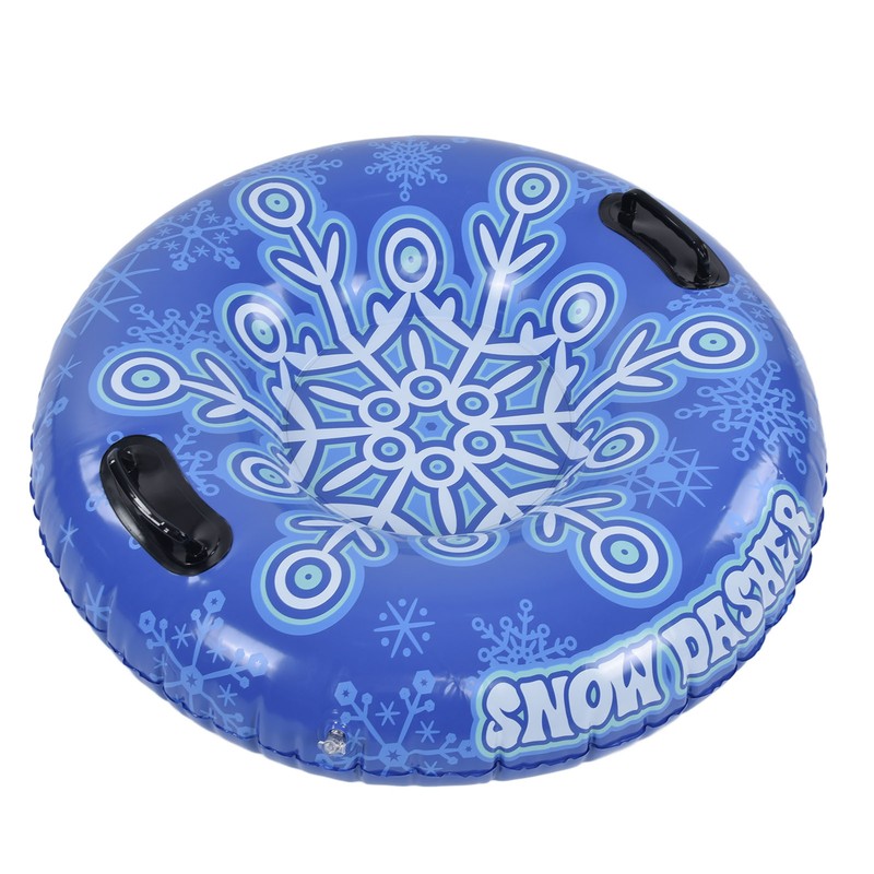 Snow Tube with Handle PVC 450lbs Load Bearing Blue White