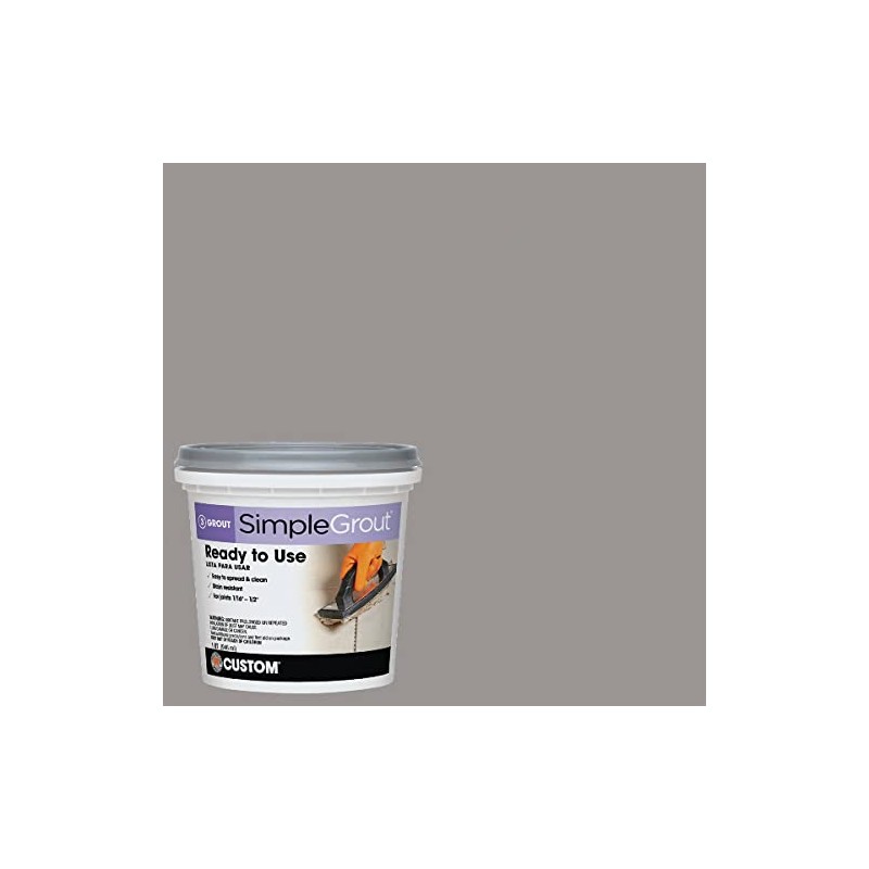 Custom PMG165QT 1-Quart Simple Premium Grout, Delorean Gray (Pack May