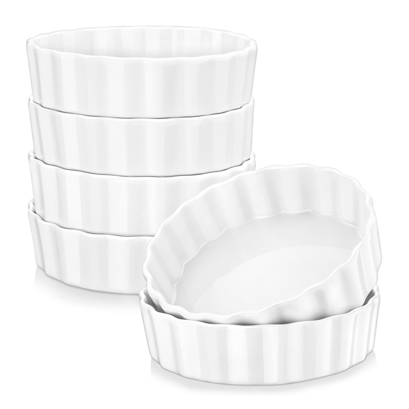 LOVECASA Porcelain Ramekins 8 Oz Oven Safe Set of 6