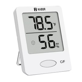 HABOR Indoor Mini Digital Thermometer Hygrometer with Humidity Sensor White