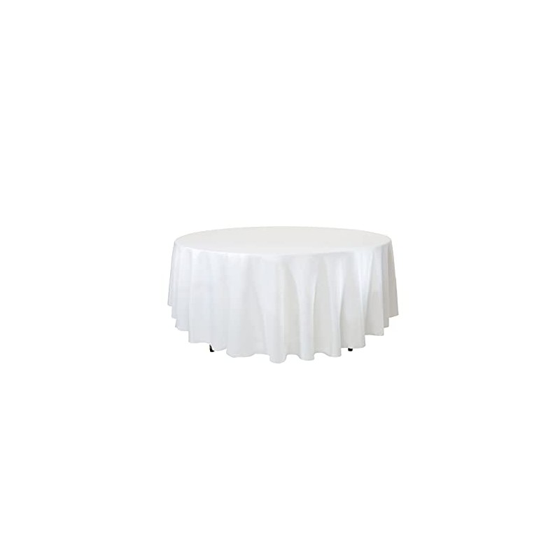 texpot Damask Tablecloth 120 cm Round 100% Cotton White Table