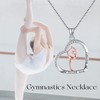 URONE Gymnastics Necklace Sterling Silver Gymnast Heart Pendant Necklace Sport