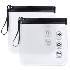 ZiSyouMa 2 Pack Toiletry Bag Cosmetic Storage Pouch Carry-On Transparent Travel Pouch Waterproof Leak Proof Travel Cosmetic Makeup Bag for Men Women