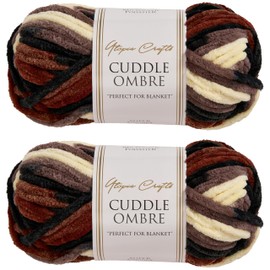 Utopia Crafts Cuddle Ombre Super Chunky Chenille Soft Yarn for Knitting and Crochet 2X 100g (Cappucino Blend)