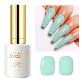 Imtiti Green Gel Nail Polish, 0.5 Fl Oz Sage Green Soak Off LED UV Polish for Spring Summer DIY Nail Art Starter Manicure Salon Kit