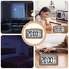 Wooden Digital Alarm Clock with Large LCD Display, Small Table