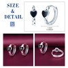 Yumilok Women's Earrings Heart Chain Hoop Earrings Small Epoxy 925
