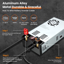 Denfix SMPS 110V AC to 12V DC Converter Power Supply Adapter Switch Transformer Max 50A 600W (with Switch)
