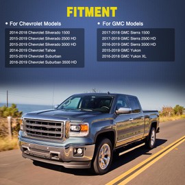 Nilight Headlight Dimmer Switch Compatible with 2014 2015 2016 2017 2018 2019 Chevy Silverado 1500 2500HD 3500HD Tahoe 2017-2019 GMC Sierra 1500 2500HD 3500HD with Blue LED Light