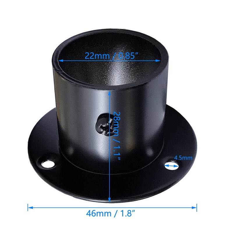 8 Packs Stainless Steel Wall Mount Pipe Bracket Pole Sockets