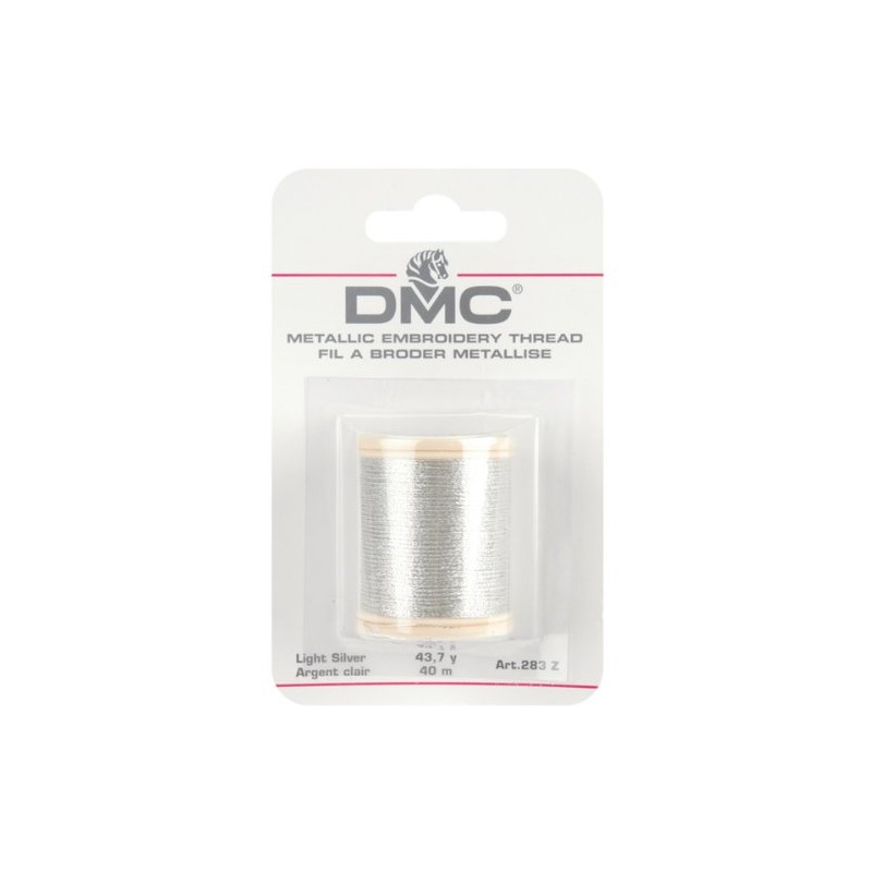 DMC 283Z Metallic Embroidery Thread, 43.7-Yard, Light Silver