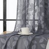 OVZME Grey Sheer Curtains 54 inches Long 2 Panels for