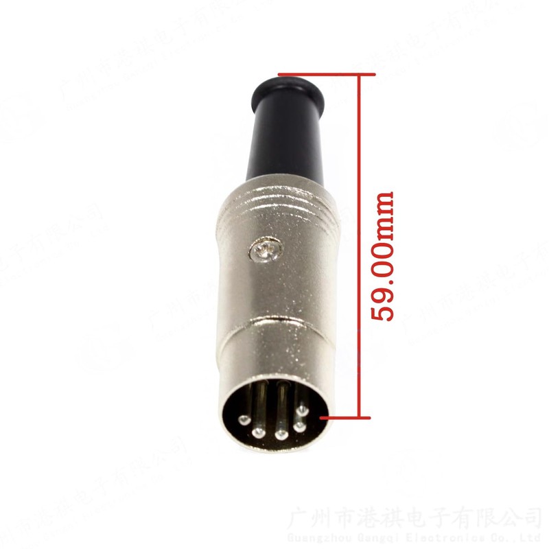 Cube-LED 5-pin DIN plug soldered audio MIDI cable connector -