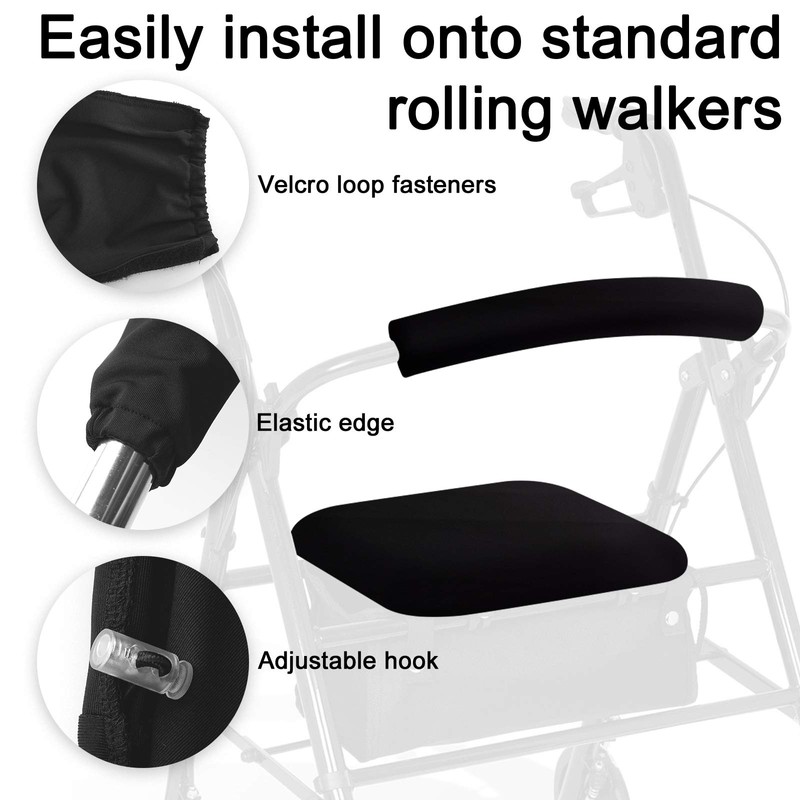 Unisex Rollator Walker Seat and Backrest Rollbar Covers Universal Soft