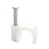 BG Electrical Round Cable Clips, Pack of 50, White, 8