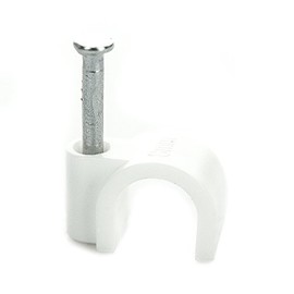BG Electrical Round Cable Clips, Pack of 50, White, 8 mm
