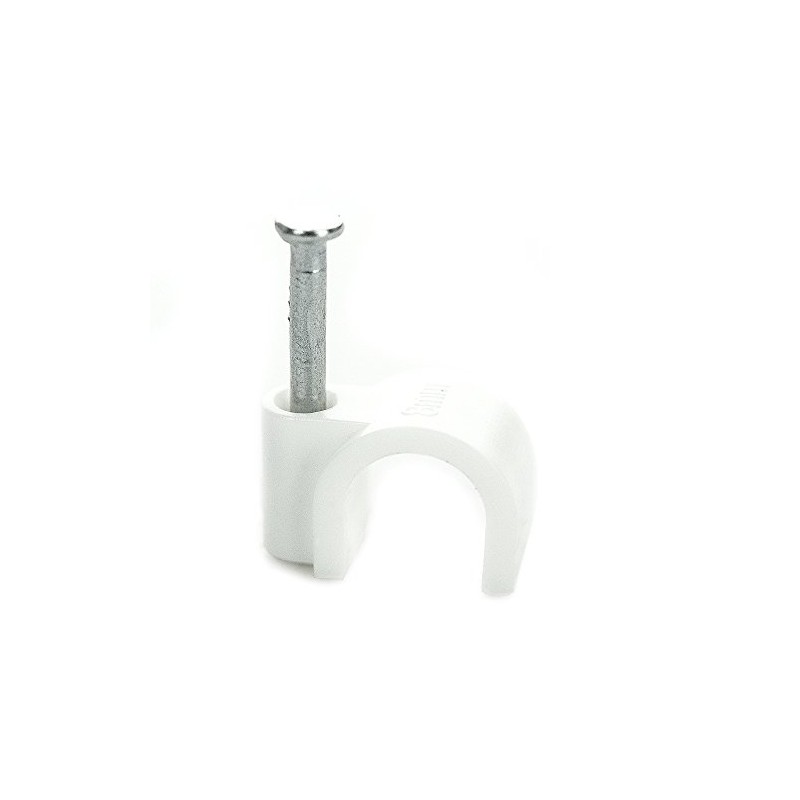 BG Electrical Round Cable Clips, Pack of 50, White, 8