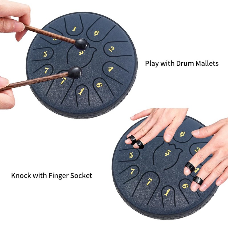Rain Drum for Outside Garden,Steel Tongue Drum 6 Inche 11