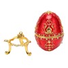 Egg Style Jewelry Trinket Box Zinc Alloy Hand Painted Enameled