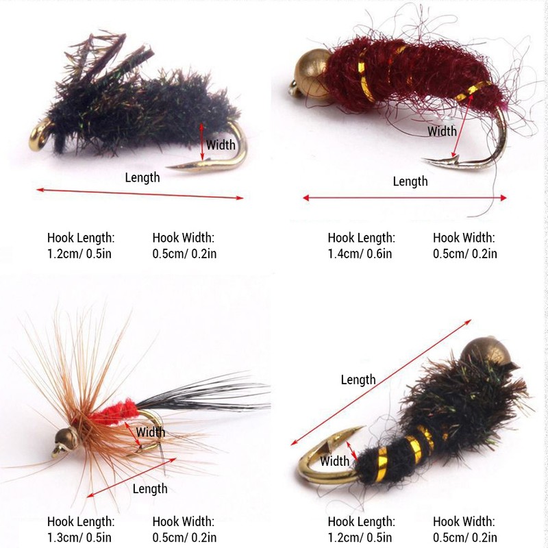64pcs Fly Fishing Flies Fly Fish Lure Kit Fly Fishing