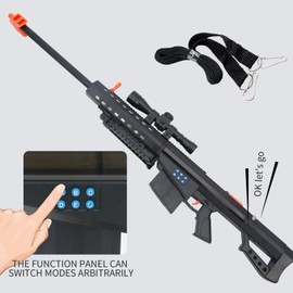 Barrett Sniper Rifle Machine Gun M82A1 Toy War Gun for Kids Boys 107cm High-Powered Flash Electric Gun with Flashing Lights, Firing Sound and Vibration