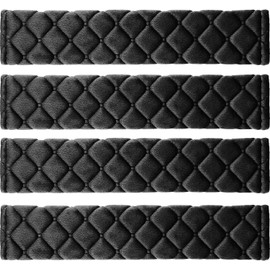 JUYOU 4 Packs Universal Car Seat Belt Pads, Adult Seat Belt Shoulder Strap Covers Harness Pad for Car/Bag, Soft Comfort Helps Protect Your Neck Shoulder from The Seat Belt Rubbing, 4 Packs-Black