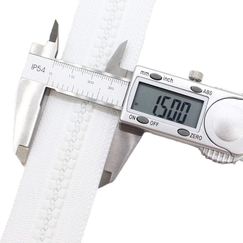 MebuZip 244 cm #10 Plastic Zip Separable White 8.5 mm