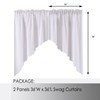 VORTTA White Burlap Look Swag Curtains Soft Half Window Rustic