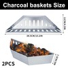 Zalizr 2 Pcs Charcoal Baskets, Steel Charcoal Holders for BBQ,