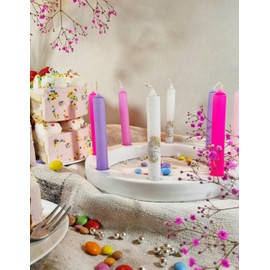 GLOWYBOX Geburtstagskerzen für Kerzenring Kerzen für Kindergeburtstag bunte Kinderkerzen Geburtstagszug Kerzen pink rosa bunt Baumkerzenpink dip Dye Kerzen Einhorn pink