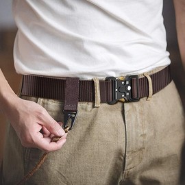 Doopai Tactical Belt Military Style Quick Release Metal Buckle 3.8 cm Heavy Duty Nylon for Men - 08 Black/Brown, size: xl