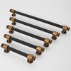 POVEFONK 10 Pack 5 inch(128mm) Black and Antique Brass Kitchen