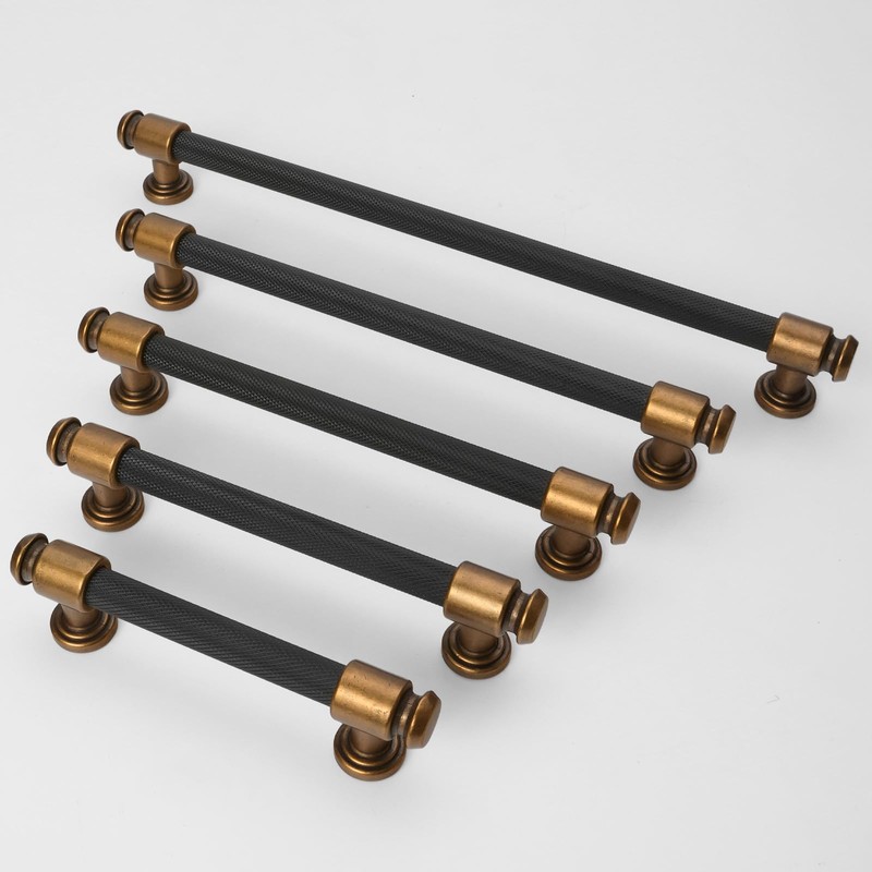 POVEFONK 10 Pack 5 inch(128mm) Black and Antique Brass Kitchen