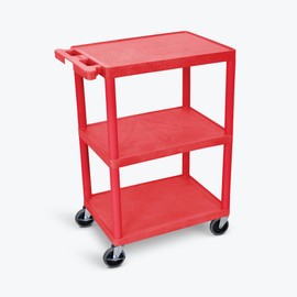 FSE 373-HE34-RD Utility Cart - 3 Shelves Structural Foam Plastic