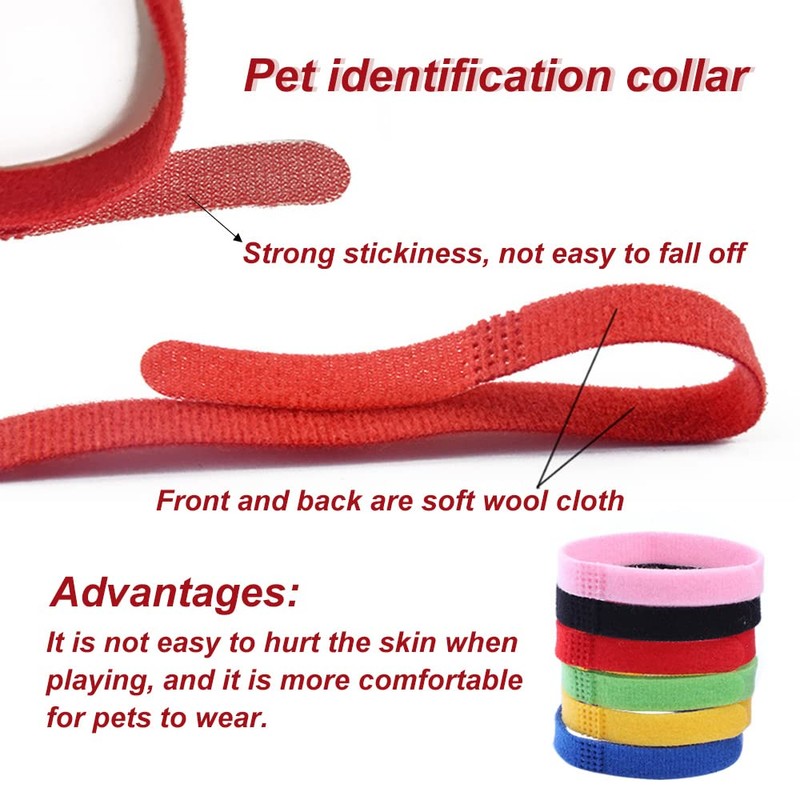 30Pcs Puppy Whelping Collars, Newborn Pet Collars, Adjustable Identification Collar,