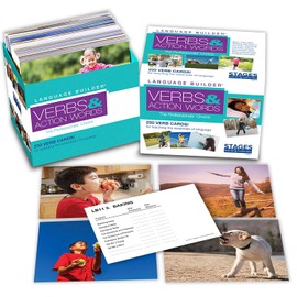 Stages Learning Materials Language Builder Verb Flash Cards Photo Vocabulary Autism Learning Products for Aba Therapy & Speech Articulation