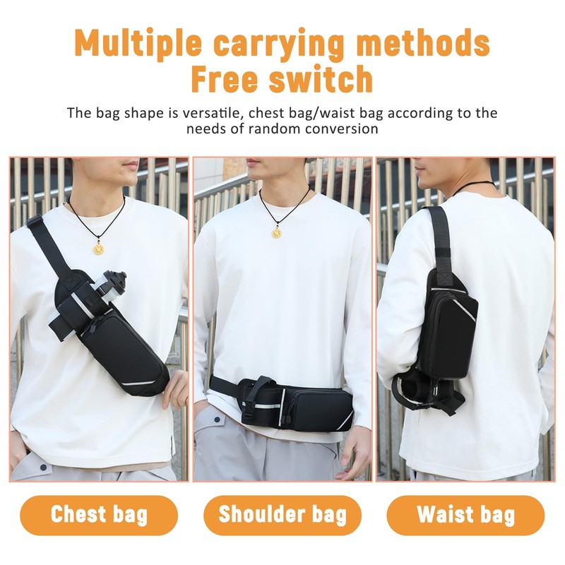 Esoes Bum Bag Belt Bag Belt with Bottle Holder, black