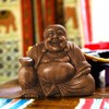 Purity Style Large Laughing Wooden Buddha