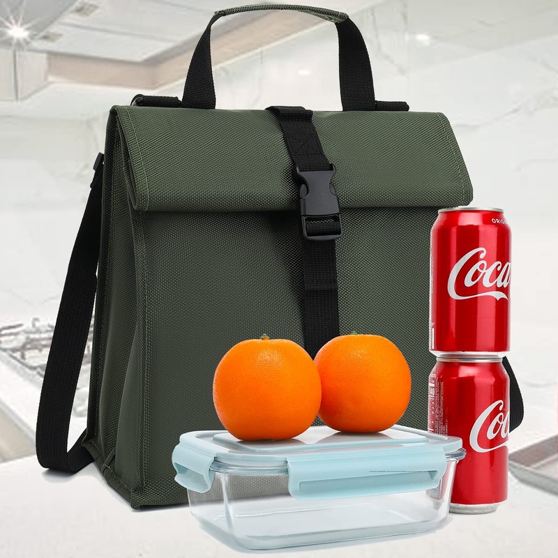 Insulated Lunch Bag for Men/Women/Kids, Roll top Reusable Lunch Box
