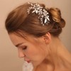 BERYUAN Women Pearl Leaves Hair Pin Hair Clip Bridal Hair